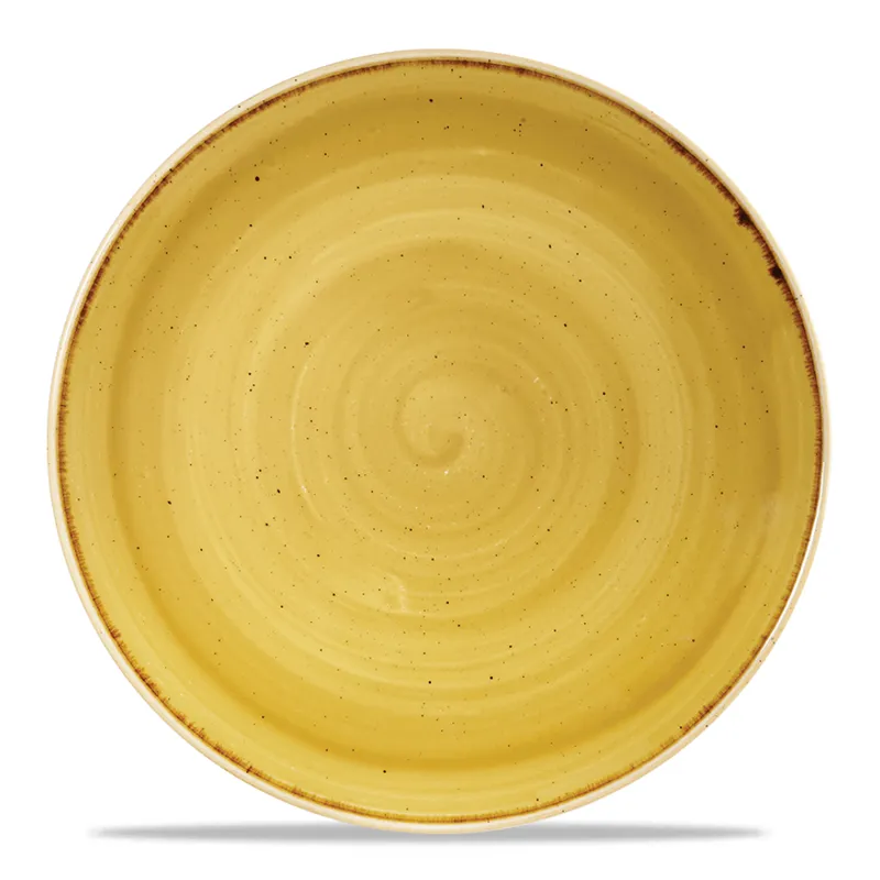 Stonecast Mustard coupe plate, 260mm