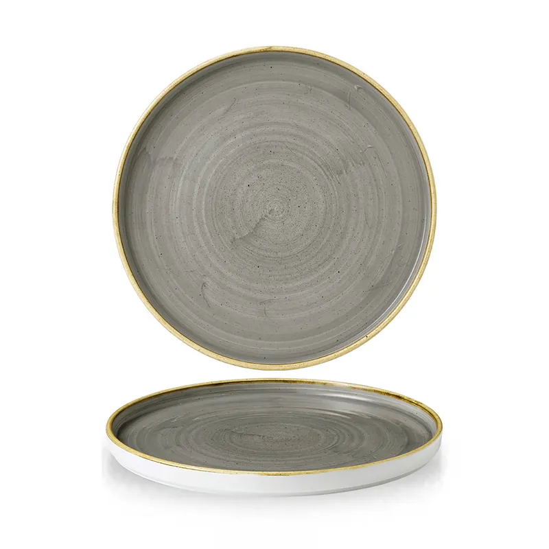 Stonecast Grey walled plate, 260mm