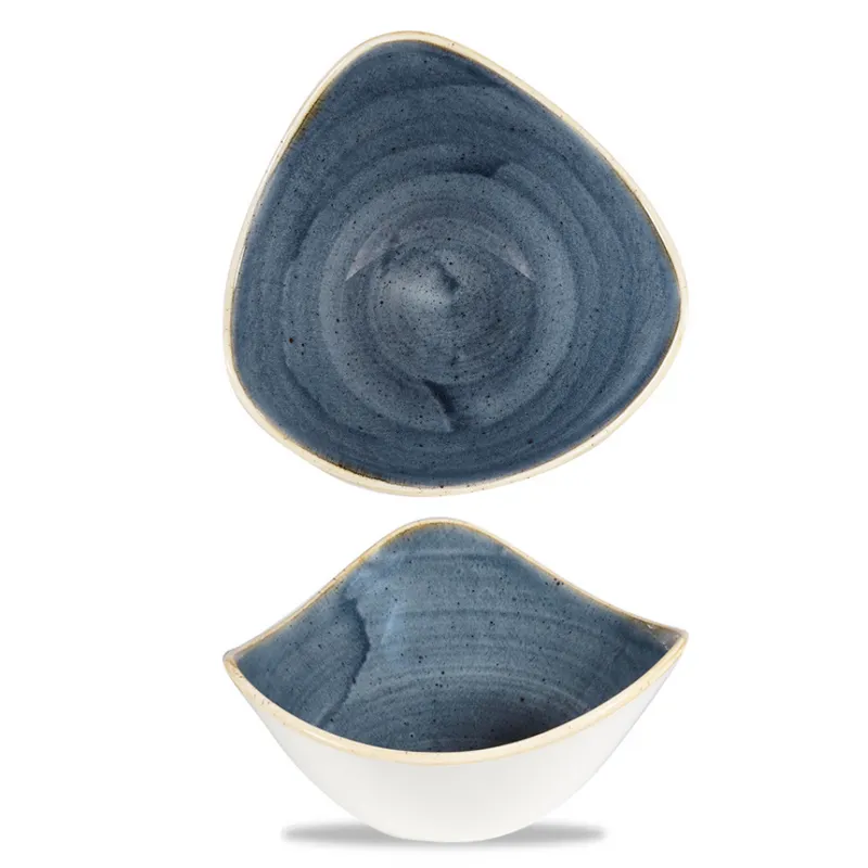 Stonecast Blueberry triangular bowl, 153mm