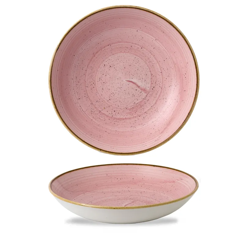 Stonecast Petal Pink coupe bowl, 248mm