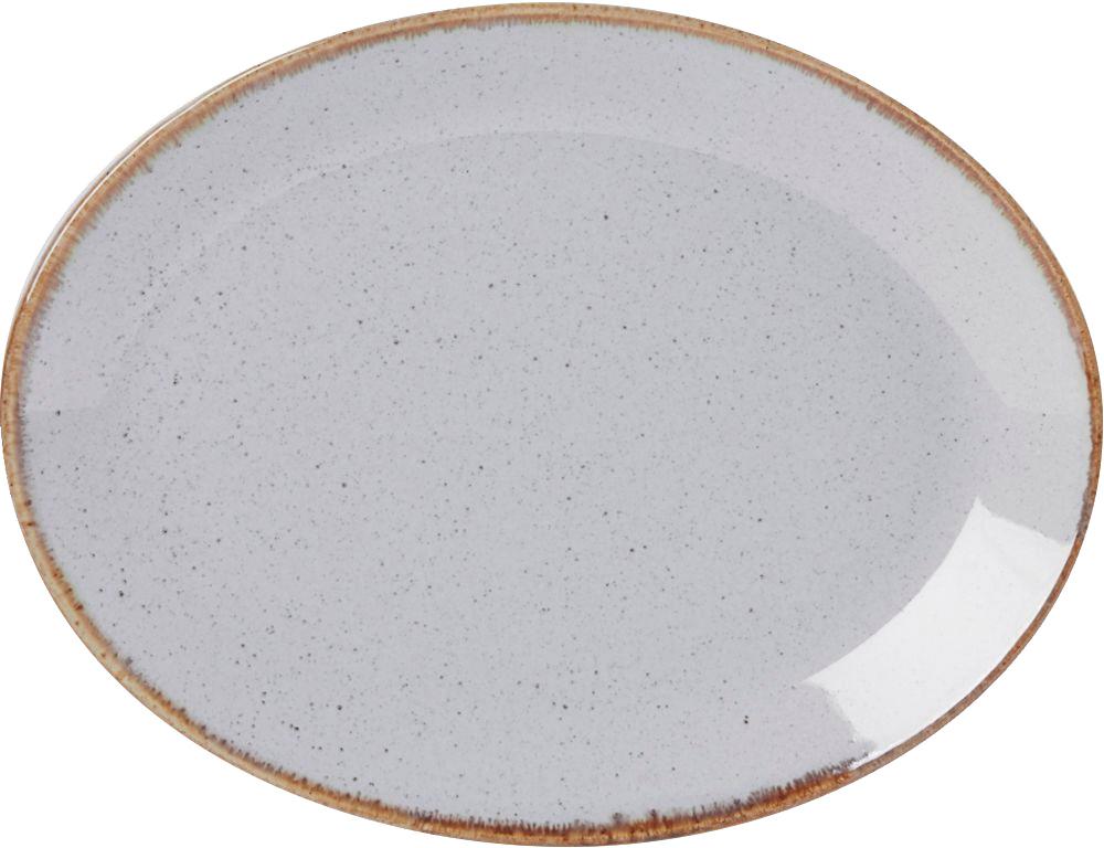 Ashen oval plate, 240x190mm