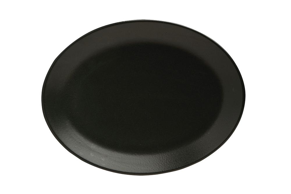 Coal oval plate, 240x190mm