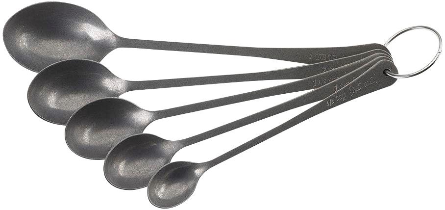 Measured Bar Spoon Set, 5 Spoons on Ring, Vintage