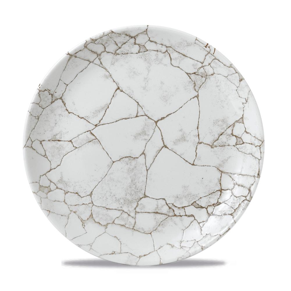 Studio Prints Kintsugi Agate Grey coupe plate, 288mm