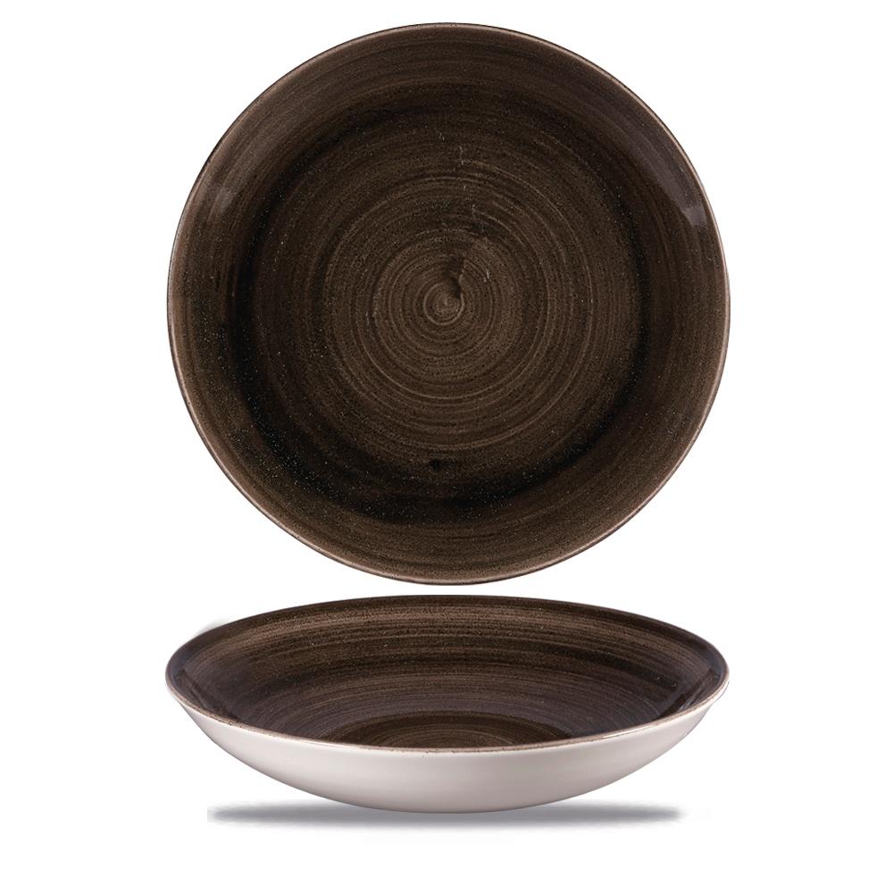 Stonecast Patina Iron Black coupe bowl, 248mm