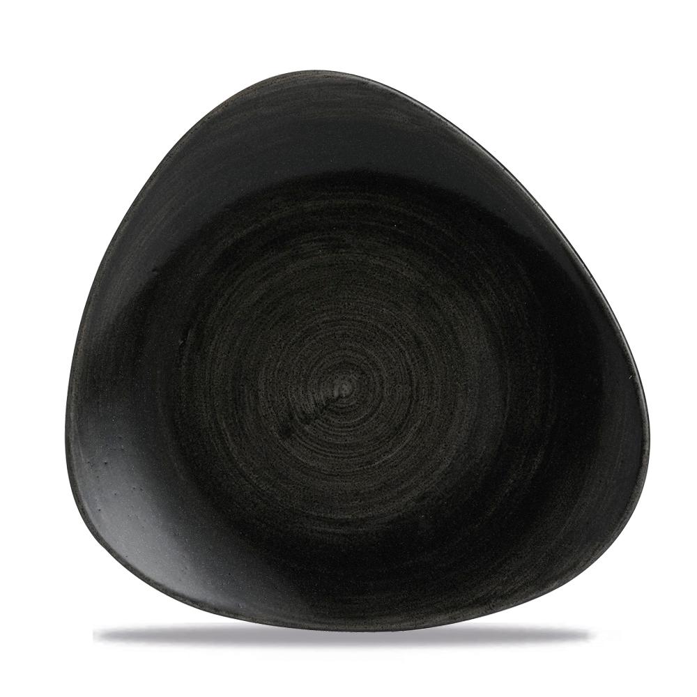 Stonecast Patina Iron Black triangular bowl, 185mm