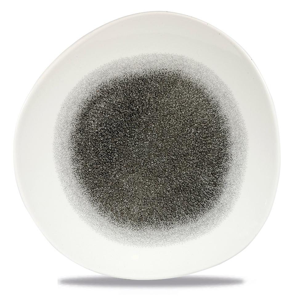 Raku Quartz Black round trace plate, 286mm