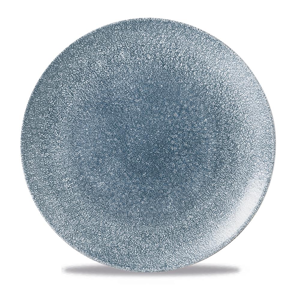 Raku Topaz Blue coupe plate, 288mm