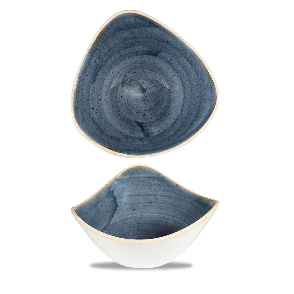 Stonecast Blueberry triangular bowl, 185mm