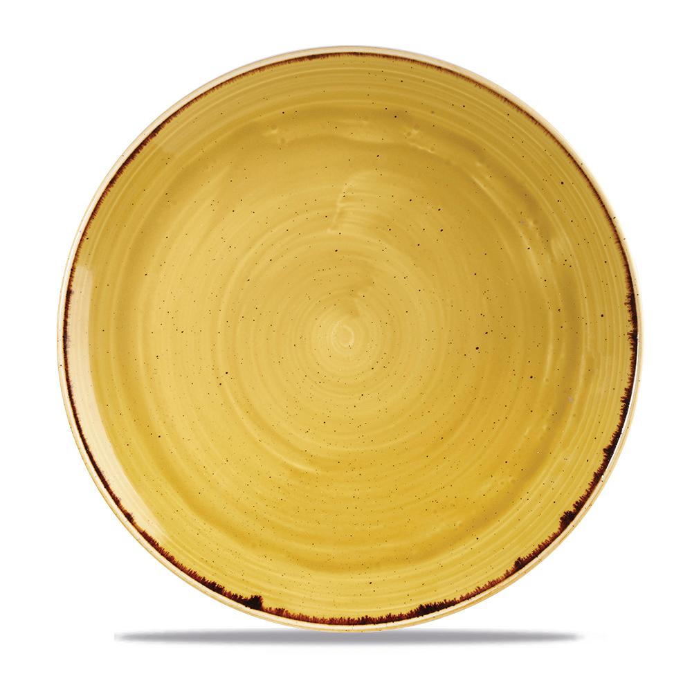 Stonecast Mustard coupe plate, 288mm