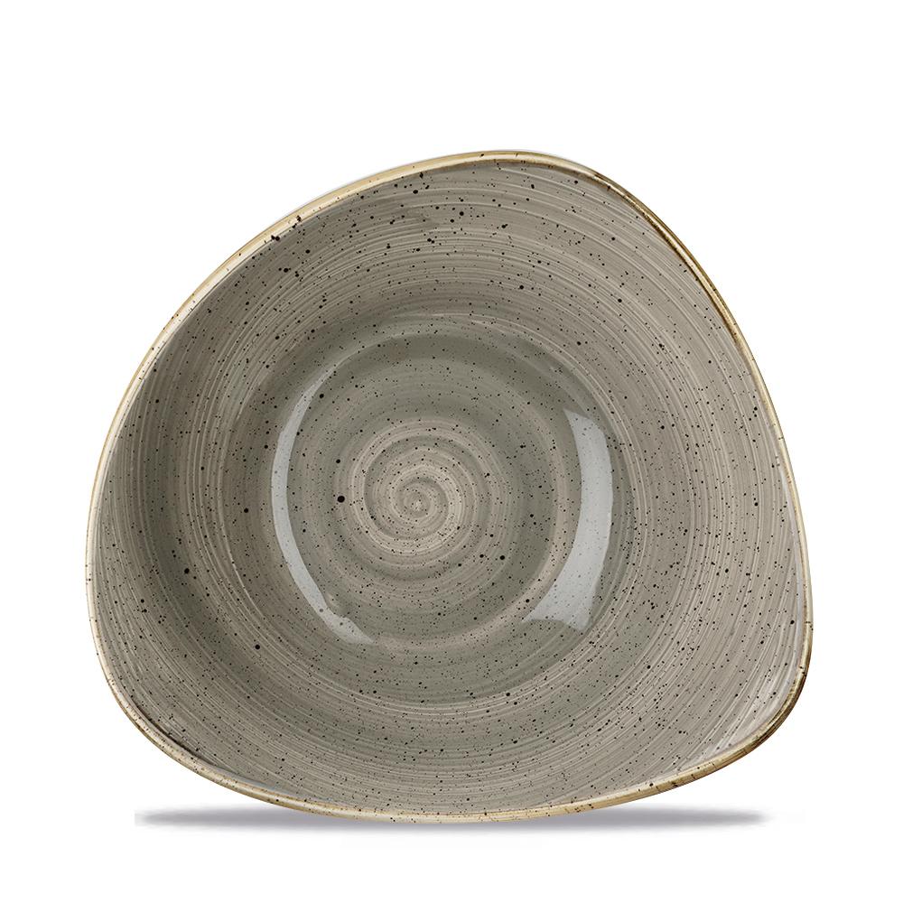 Stonecast Grey triangular bowl, 185mm