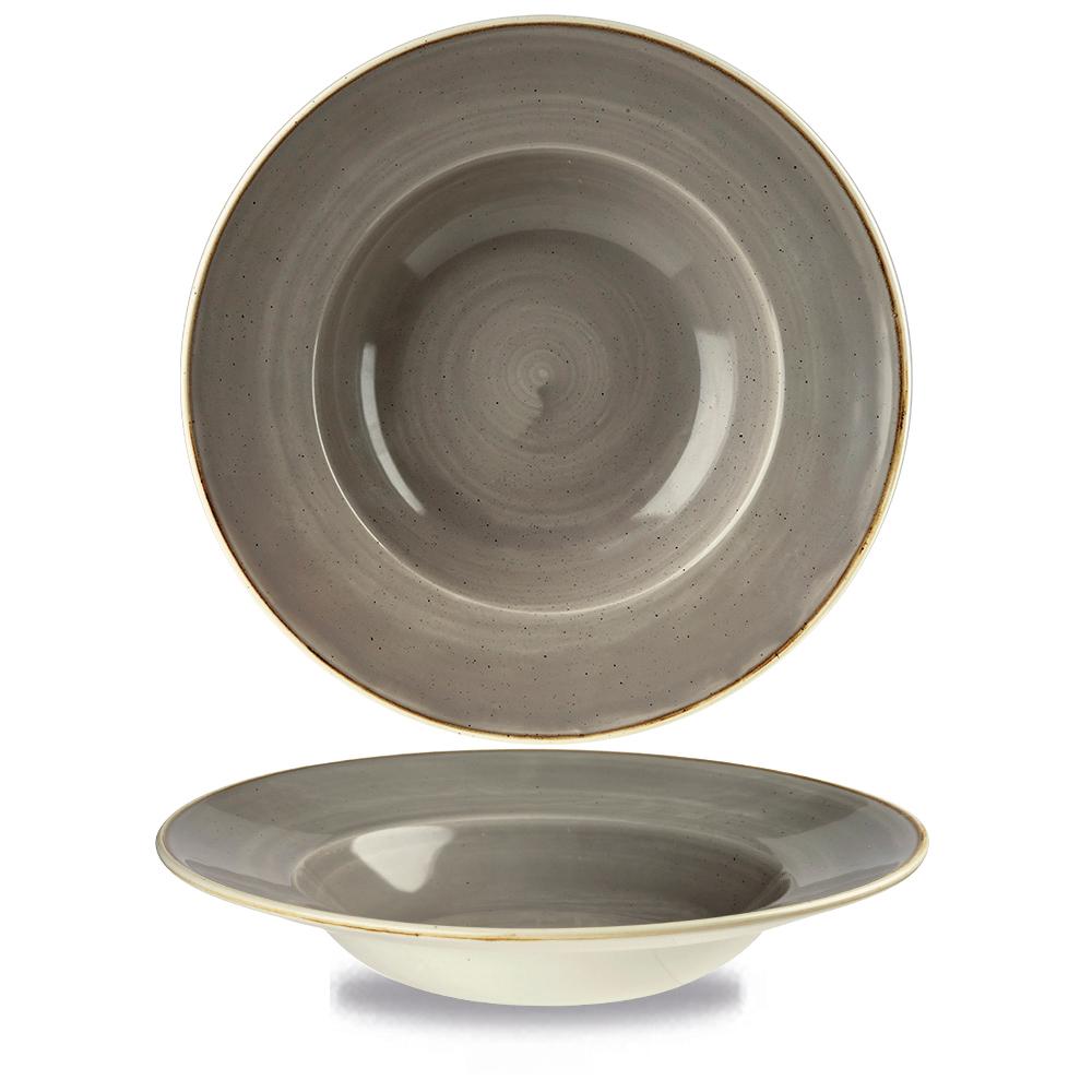 Stonecast Grey Profile wide rim bowl, 280mm