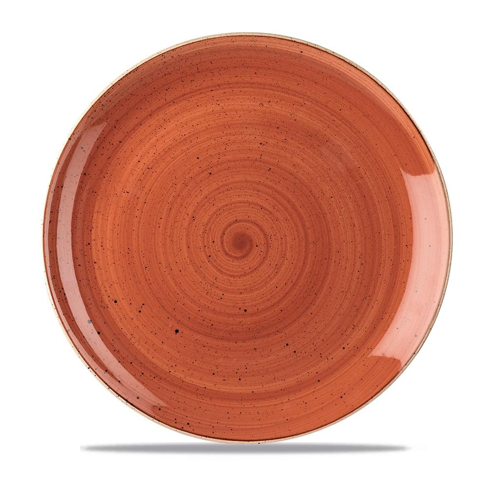 Stonecast Orange coupe bowl, 248mm