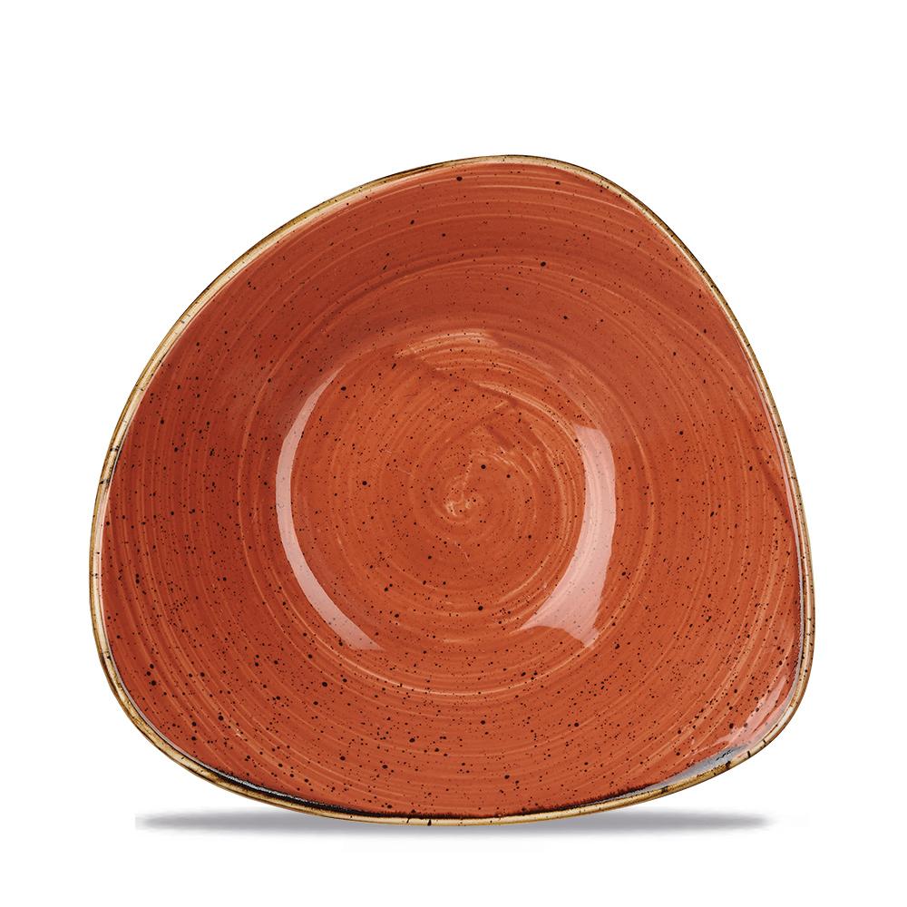 Stonecast Orange triangular bowl, 153mm