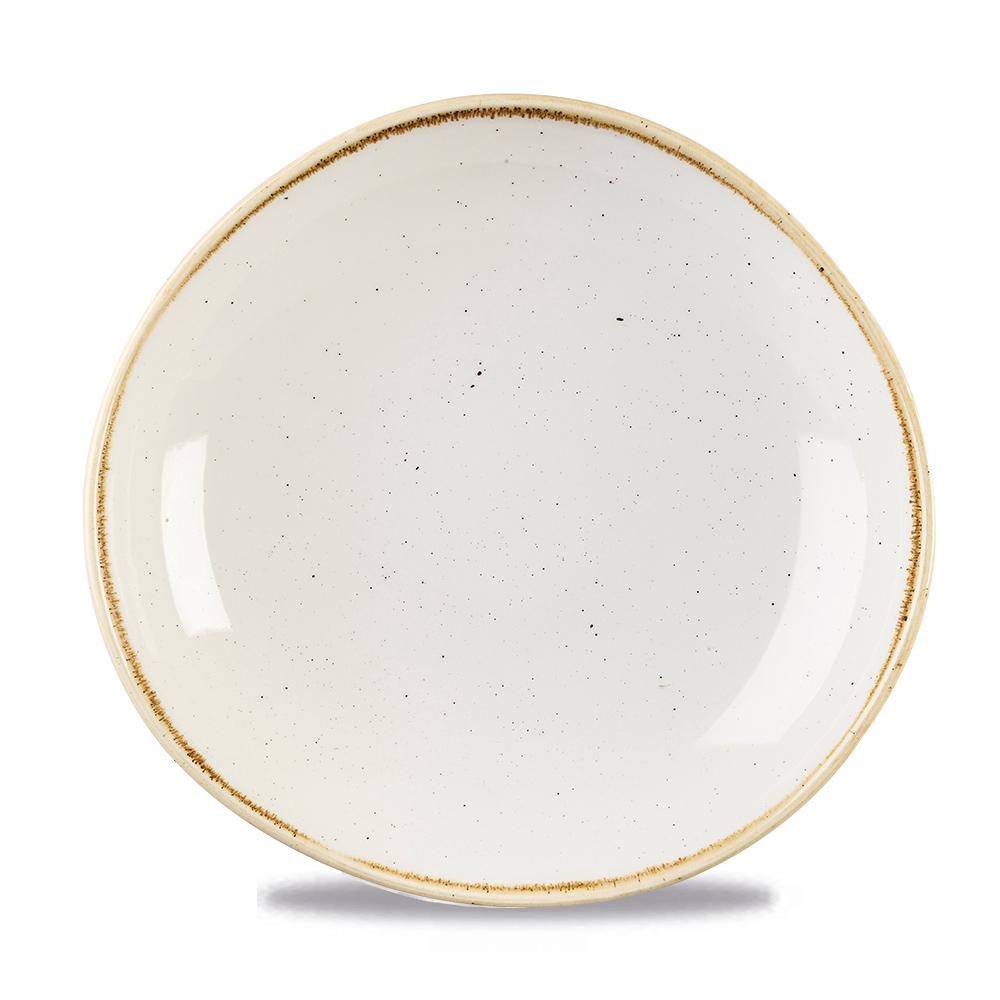 Stonecast Barley White round trace bowl, 253mm